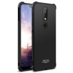 IMAK for Nokia 7.1 Skin Feel Anti-drop TPU Phone Case + Explosion-proof Screen Film – Metal Black