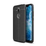 Litchi Grain TPU Back Phone Case for Nokia 7.1 Plus / X7 – Black
