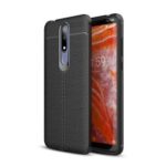 Litchi Grain TPU Cell Phone Case for Nokia 3.1 Plus – Black