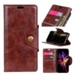 Textured PU Leather Wallet Stand Cellphone Case for Nokia 9 – Brown
