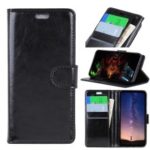 Crazy Horse Wallet Leather Magnetic Case with Stand for Nokia 9 – Black