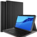 IVSO 2-in-1 Bluetooth Keyboard Leather Cover for Huawei Mediapad M5 Lite 10 (German Version) – Black