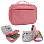 SOYAN Large Capacity Electronics Storage Bag for Earphone/Hard Disk/Cable/U-disk etc – Pink