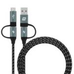 MOMAX 4-in-1 Type-C to Micro USB & Type-C to USB A Charging and Data Sync Nylon Braided Cable