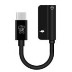 HAT PRINCE HC-13 USB Type-C to 3.5mm Jack Aux Audio + Type-C Female Charging Port Cable Adapter – Black