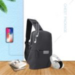 WIWU Cross Body Bag Chest Package Casual Single Shoulder Bag with USB Charging Port – Black
