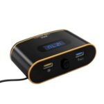 USB Quick Car Charger with 3 Cigarette Lighter Sockets and LED Digital Display