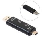 USB 3.1 Card Reader High Speed SD TF Micro SD Card Reader Type-C USB-C Micro USB Memory OTG Card Reader – Black