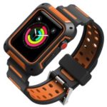 Bi-color TPU Smart Watch Band for Apple Watch Series 4 40mm, Series 3 / 2 / 1 38mm – Black / Orange