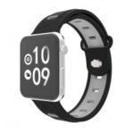 Rhombus Flexible Silicone Watch Band for Apple Watch Series 4 40mm Series 3 / 2 / 1 38mm – Black Outer / Grey Inside