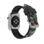 Camouflage Pattern Flexible Silicone Watch Band for Apple Watch Series 4 40mm, Series 3 / 2 / 1 38mm – Grey
