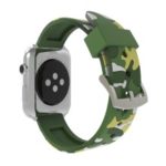 Camouflage Pattern Soft Silicone Watch Strap for Apple Watch Series 4 44mm, Series 3 / 2 / 1 42mm – Green