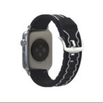 ECG Pattern Flexible Silicone Watch Band for Apple Watch Series 4 40mm, Series 3 / 2 / 1 38mm – Black / White