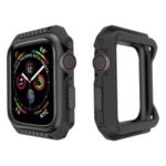 Soft Silicone Protective Bumper Cover for Apple Watch Series 4 44mm – All Black