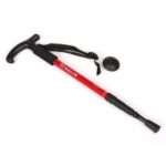 HALIN T Shape Aluminum Alloy 4 Sections Adjustable Stick Trekking Pole – Red