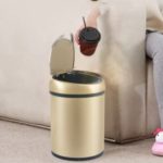 Touchless Infrared Motionl Automatic Sensor Kitchen Trash Bin Trash Can – Champagne Gold