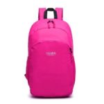 Unisex Fashion Pure Color Nylon Causal Bag School Splashproof Backpack Travel Shoulder Bag – Rose