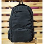 Unisex Fashion Pure Color Nylon Causal Bag School Splashproof Backpack Travel Shoulder Bag – Black