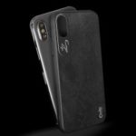 COOYA PU Leather Coated PC TPU Hybrid Back Case for iPhone XS / X 5.8 inch – Black