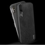 COOYA PU Leather Coated PC TPU Hybrid Case for iPhone XS Max 6.5 inch – Black