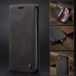 CASEME PU Leather Wallet Stand Phone Case for iPhone XS Max 6.5 inch – Black