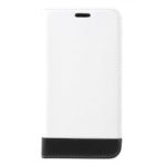 Two-tone Split Leather Case Card Holder Stand Phone Casing for Samsung Galaxy S10 Lite – White