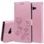 HAT PRINCE Imprinted Rose Pattern Leather Cover for Samsung Galaxy J4+ – Pink