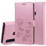 HAT PRINCE Imprinted Rose Wallet Leather Phone Case for Samsung Galaxy A9 (2018) / A9 Star Pro / A9s – Pink