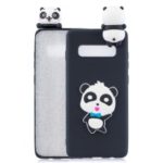 3D Pattern TPU Protection Phone Case for Samsung Galaxy S10 Plus – Panda with Blue Bowknot