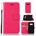 Imprinted Elephant Leather Wallet Case for Samsung Galaxy S10 Lite – Rose