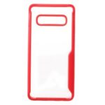 Shock-absorption Acrylic + Silicone Hybrid Back Case for Samsung Galaxy S10 Plus – Red