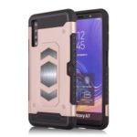 PC + TPU Hybrid Card Holder Case for Samsung Galaxy A7 (2018) – Rose Gold