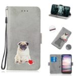 Vintage Pattern Printing PU Leather Wallet Phone Case for Samsung Galaxy S10 – Grey