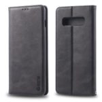 AZNS Retro Style PU Leather Protective Mobile Case for Samsung Galaxy S10 – Black