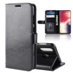 Crazy Horse [Wallet Stand] Leather Mobile Case for Samsung Galaxy A8s – Black