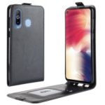 Crazy Horse [Vertical Flip] Leather Protective Case for Samsung Galaxy A8s – Black