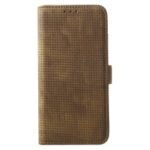 Mesh Pattern Retro Leather Wallet Stand Cover for Huawei P30 Pro – Brown