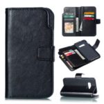 For Samsung Galaxy S10 Lite Leather Case [9 Card Slots] Crazy Horse Wallet Case – Black