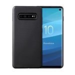 Carbon Fiber Texture Soft TPU Protection Case for Samsung Galaxy S10 Plus – Black