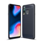 Carbon Fiber Texture Brushed TPU Protection Case for Samsung Galaxy A8s – Dark Blue