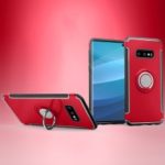 Ring Holder TPU PC Armor Case for Samsung Galaxy S10 Lite – Red