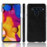 Litchi Skin Leather Coated Hard PC Case for LG V40 ThinQ – Black