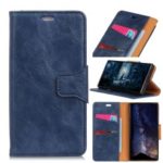 Crazy Horse Magnetic Leather Stand Case for LG G7 One – Blue