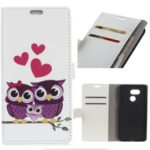 Pattern Printing Magnetic Stand Leather Wallet Case for HTC Desire 12s – Sweet Owl Family