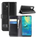 Genuine Split Leather Wallet Stand Protection Case for Huawei P30 Pro – Black