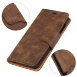 Retro Style Split Leather Stand Magnetic Wallet Casing for Huawei P30 Pro – Coffee