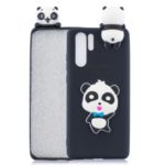 3D Pattern Soft TPU Mobile Phone Case for Huawei P30 Pro – Panda with Blue Bowknot