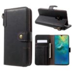 Cowhide Leather Phone Case [Wallet Stand] for Huawei Mate 20 – Black