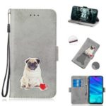 Vintage Pattern Printing PU Leather Wallet Shell for Huawei P Smart (2019) / Honor 10 Lite – Grey