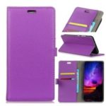 Litchi Texture Leather Cover Case with Wallet Stand for Huawei Y7 (2019) – Purple